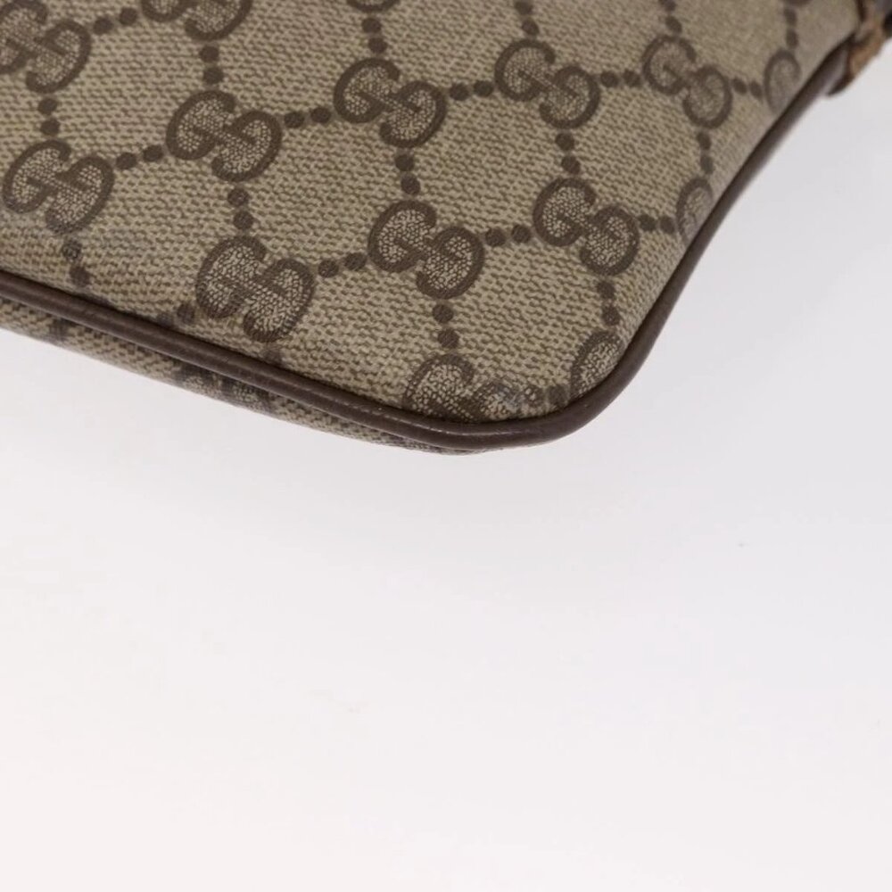 GUCCI GG Supreme Web Sherry Line Bag PVC Beige Gold 904 02 047 Auth ka922 - Picture 2 of 16